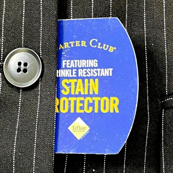 Charter Club Petite Women's size 8P Button Front Lined Blazer Jacket Top Black - Picture 6 of 7